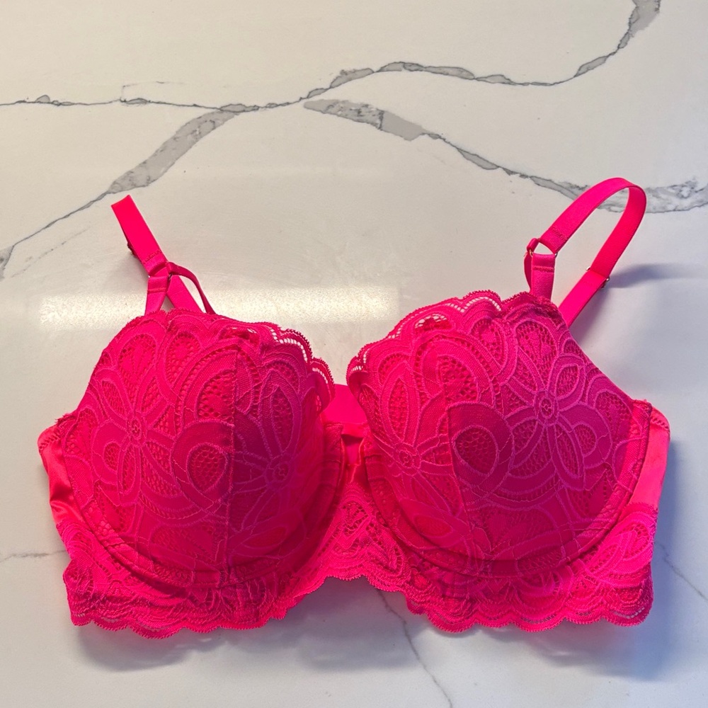 Aerie Never Worn Lace Underwire Bra - Hot Pink